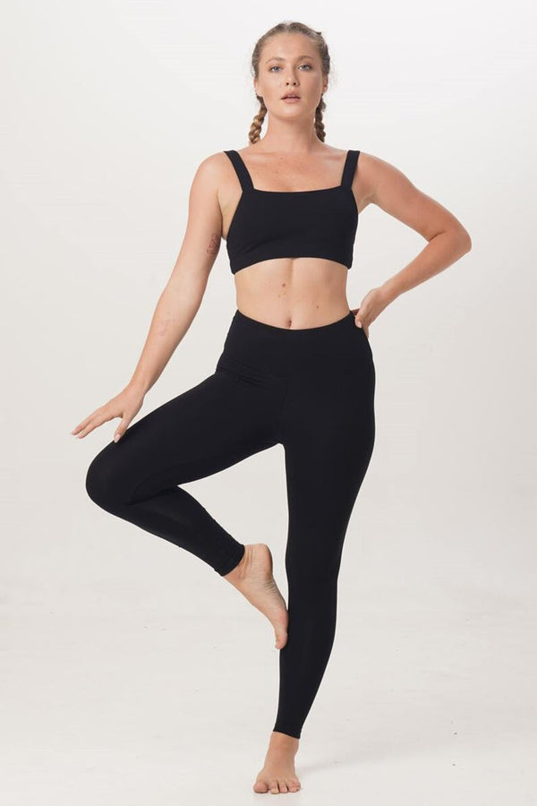 Ethically handmade sustainable Black Crop Top yoga wear Sunbe Design –  SUNBE DESIGN