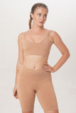 Parma Top short legging Pisa ethically handmade sustainable yoga clothes Sunbe Design in nude colour