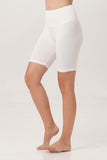 Parma top Pisa cyclist short ethically handmade sustainable yoga clothes Sunbe Design in white colour