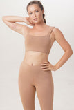 Sunbe Design naturally dyeing yoga wear in nude color ethically handmade and made of bamboo sustainable fabric