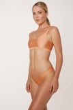Sunbe Design new bikini collection 2021 ethical handmade bralette bikini top in peach