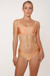 Sunbe Design new swimwear collection 2021 ethical handmade bralette bikini top in peach