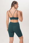 Yoga wear Parma Top Pisa short legging ethically handmade and sustainable Sunbe Design in colour dark green