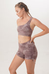 natural dyeing sustainable ethically handmade yoga wear by Sunbe Design print brown color