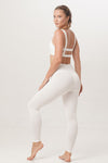 Valencia long legging montana bandeau top ethically handmade sustainable yoga clothes Sunbe Design in white color